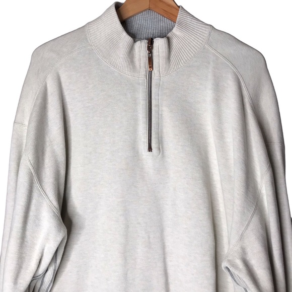Tommy Bahama Cream Grey Reversible 1/4 Zip Sweater Pullover Long Sleeve Men’s XL - Picture 2 of 16
